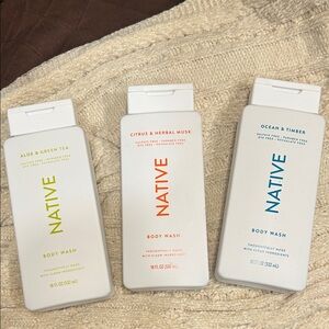Native Body Wash Set - Aloe & Green Tea, Citrus & Herbal Musk, Ocean & Timber